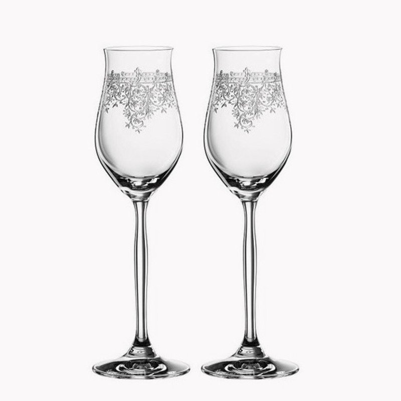 (一对价)194cc【MSA 婚礼专用对杯】德国SPIEGELAU 复古文艺白金水晶杯冰酒杯 甜酒杯 结婚礼物 - 酒杯/酒器 - 玻璃 白色