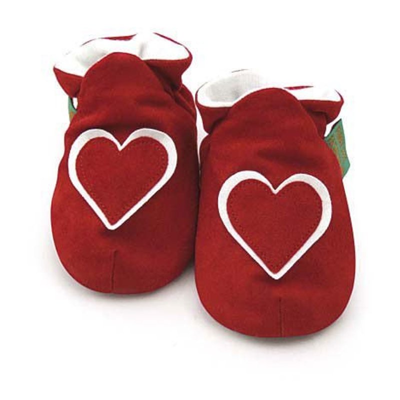 ★定制化★【英国手工鞋FunkyFeet Fashions】鲜红爱心学步鞋0-24M(NT$1750)/ 2-7Y(NT$1950) - 童装鞋 - 其他材质 红色