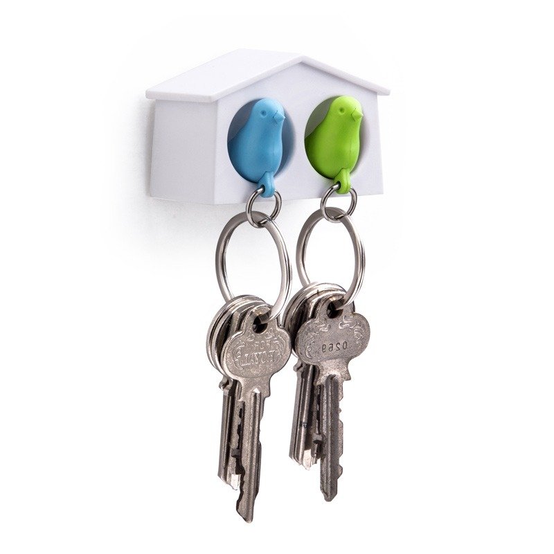 QUALY 迷你雀儿爱巢 钥匙圈组 - 钥匙链/钥匙包 - 塑料 白色