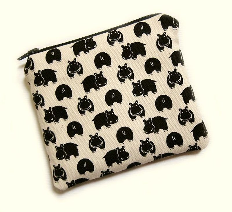 拉炼包/零钱包/手机套    白底河马 - 零钱包 - 其他材质 