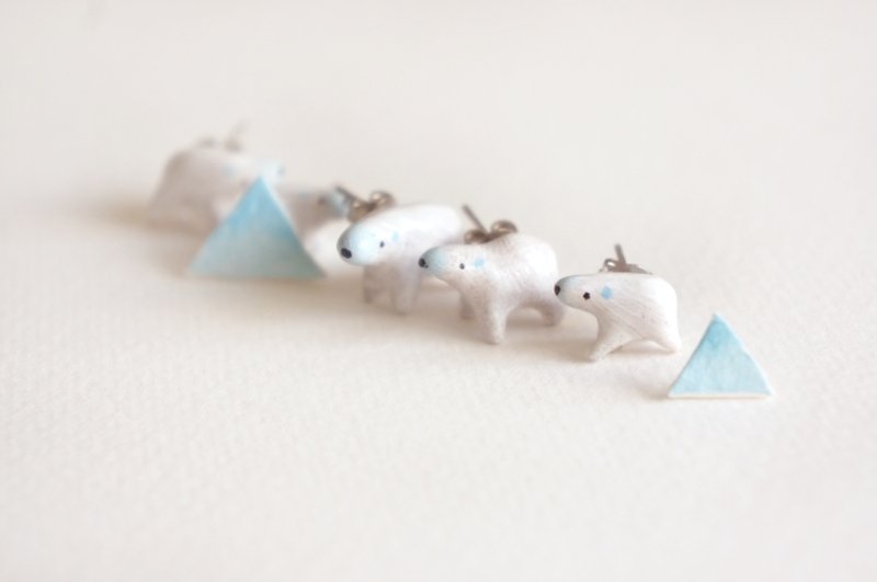 [独角森林] 泥土的味道 动物耳钉 - 耳环/耳夹 - 粘土 多色