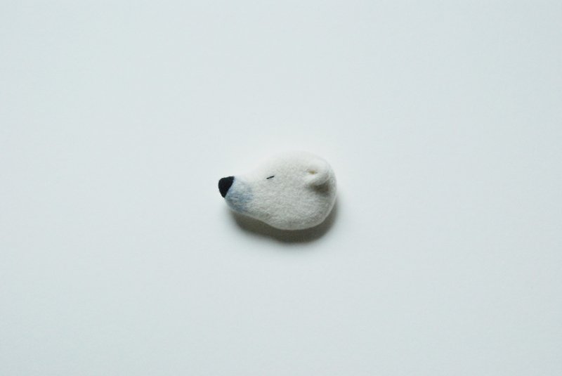 北极熊▲胸针 - 胸针 - 羊毛 白色