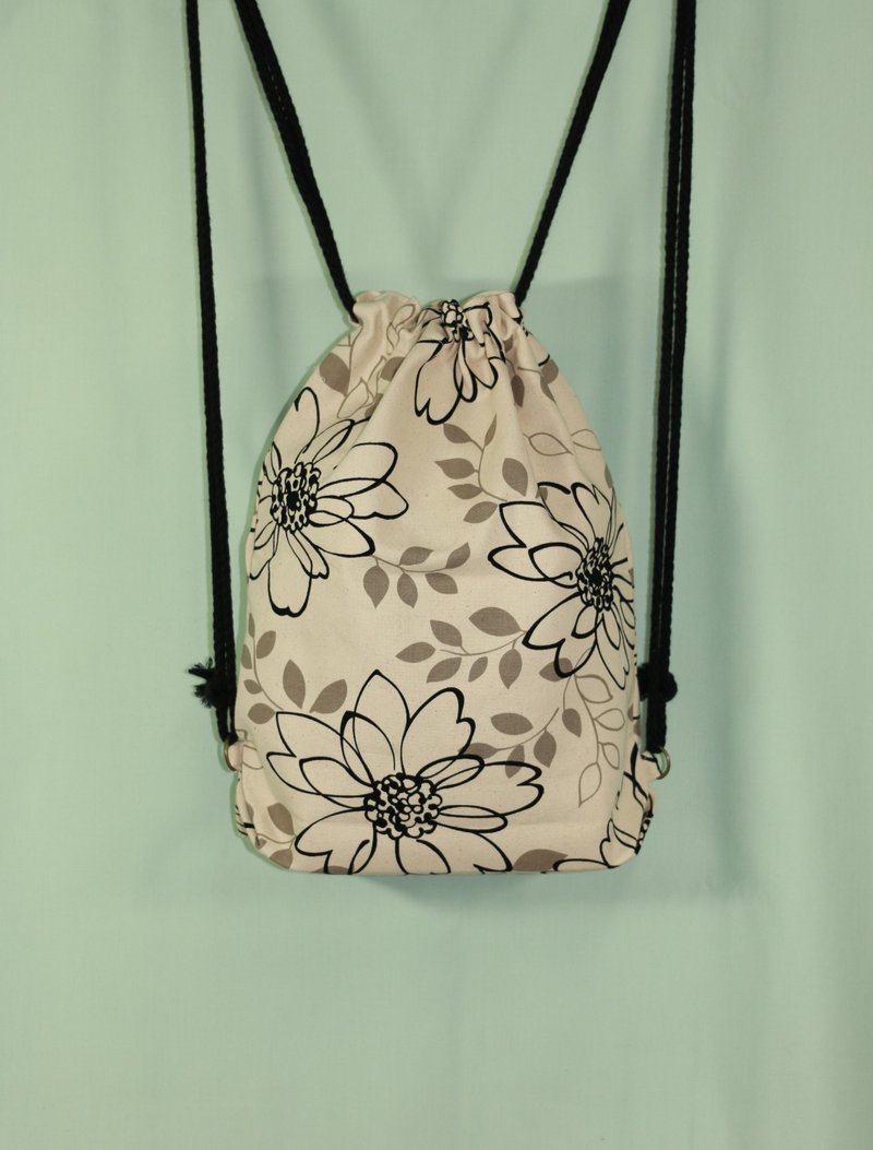 绽放明亮青春的束口后背包 - 束口袋双肩包 - 棉．麻 红色