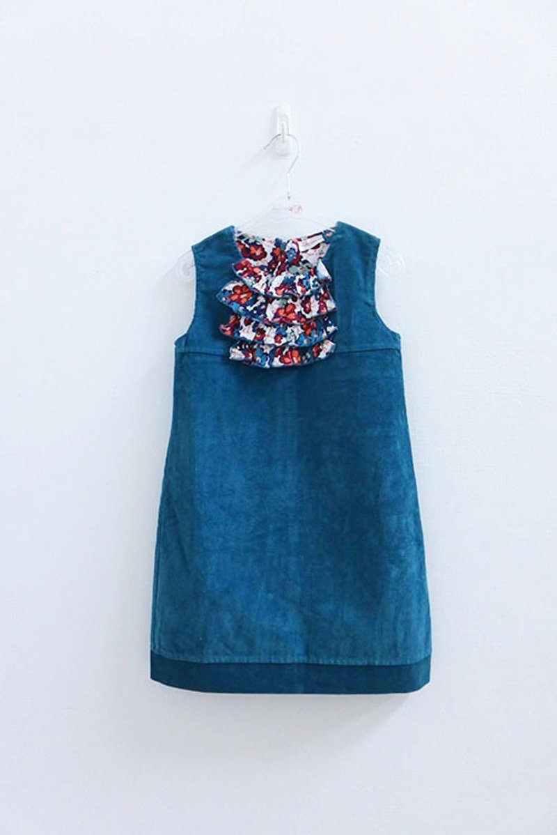 andywawa童趣森林风深绿色绒布无袖洋装 - 其他 - 棉．麻 绿色