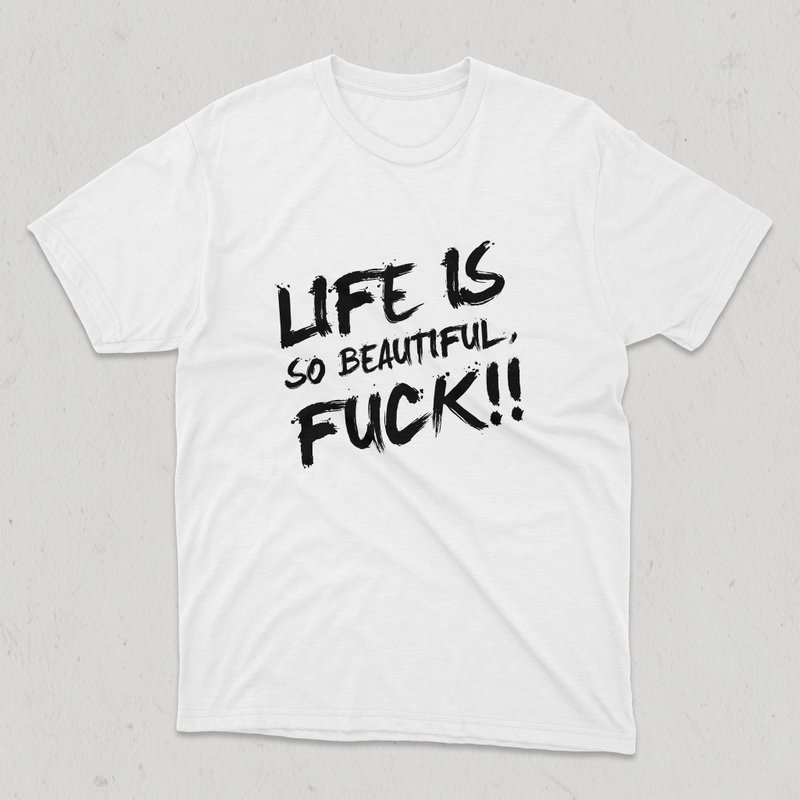 How A Life 生活真他X美好 精梳棉舒适短T - 男装上衣/T 恤 - 棉．麻 黑色