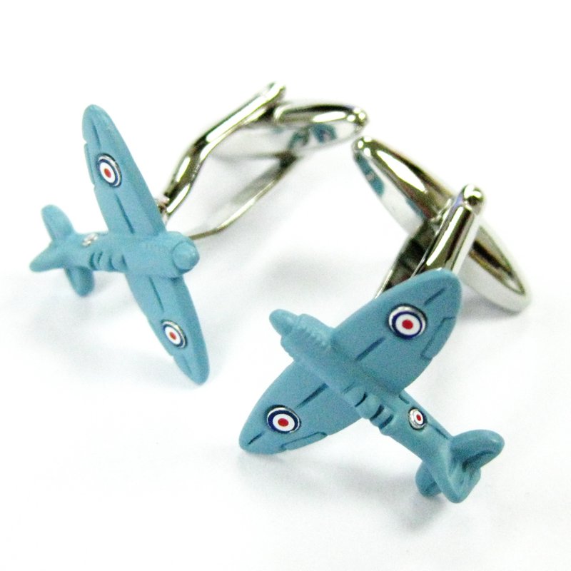 蓝色战机袖扣 Flight Cuffinks - 袖扣 - 其他金属 