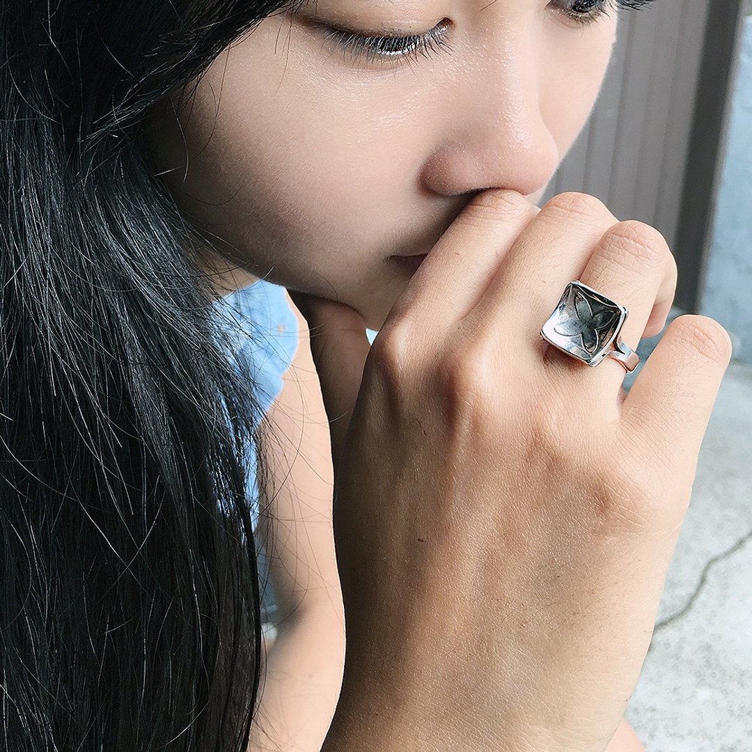 牵牛花-手工纯银戒指/手作的诗HANDICRAFT POEMS,爱自己,幸福中! - 戒指 - 纯银 