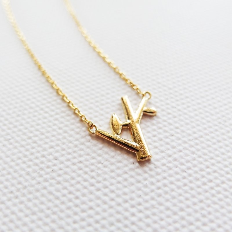 Cha mimi。简单生活。爱地球 小小树苗项链 - 项链 - 其他金属 金色