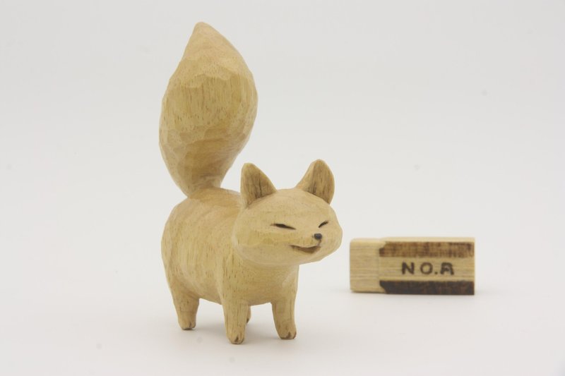 疗愈系木雕小动物_小狐狸A_原木色_Fox (原木手工雕刻) - 其他 - 木头 金色