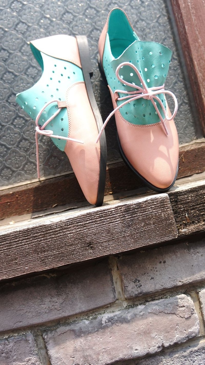 #849# 太阳下皱着眉笑 领子软软羊皮鞋 粉 - 女款休闲鞋 - 真皮 粉红色