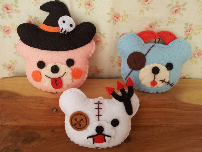 mini熊 手作 万圣 QQ熊系列 发饰 吊饰 别针 加大款 - 围嘴/口水巾 - 其他材质 