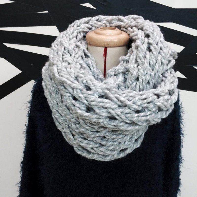 手工毛线脖围 (宽版) - 丝巾 - 羊毛 多色