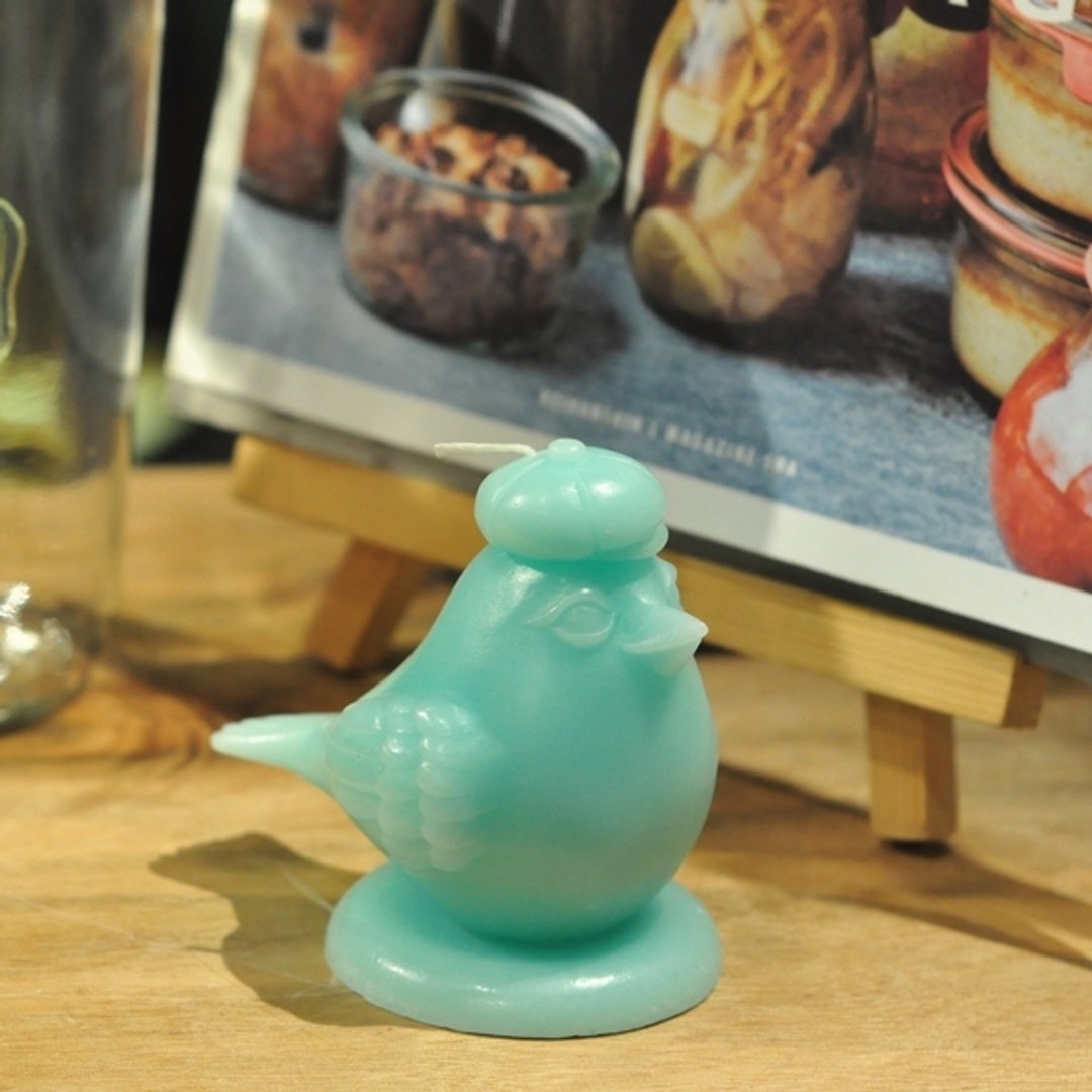 幸福青鸟安迪  / Happy Bird Andy / 白香蜜桃香。展示样品贩售区 - 蜡烛/烛台 - 蜡 蓝色