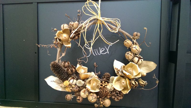 干燥花圈系列【古典庄园玫瑰 】 - 植栽/盆栽 - 植物．花 金色