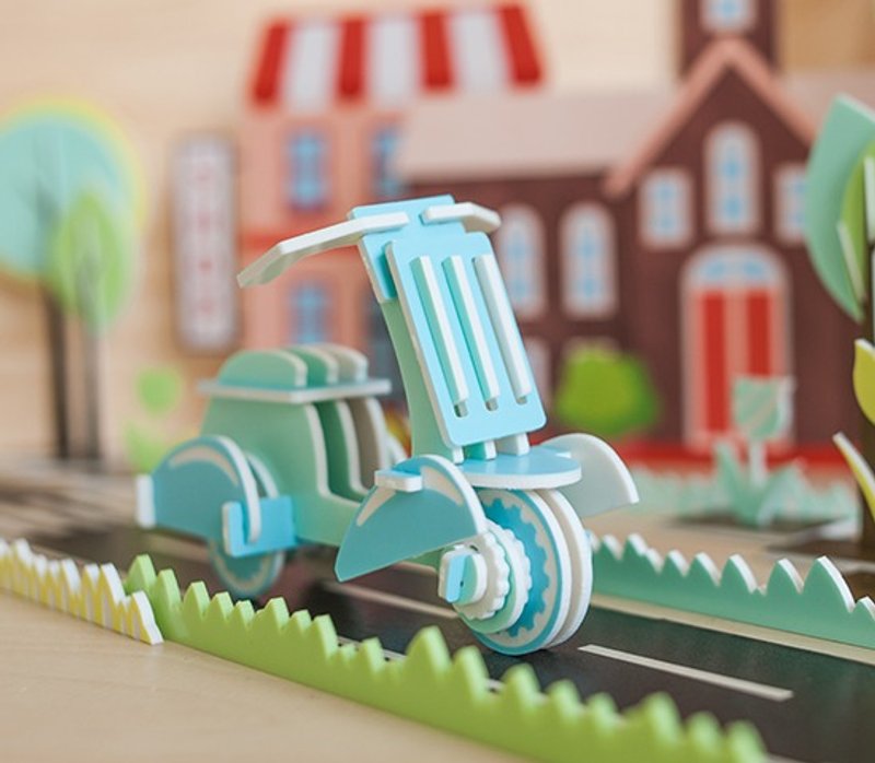 【益智立体拼图】交通工具系列 // 小绵羊噗噗 - 拼图 - 压克力 蓝色