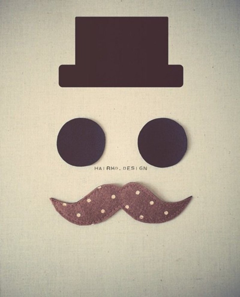 hairmo。点点翘胡子先生别针a款(棕) - 胸针 - 其他材质 咖啡色