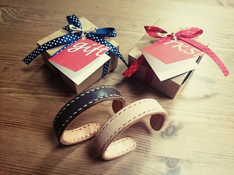 情人节两俩一起-同心皮革手环(一对)黄铜芯_优惠 - 手链/手环 - 真皮 