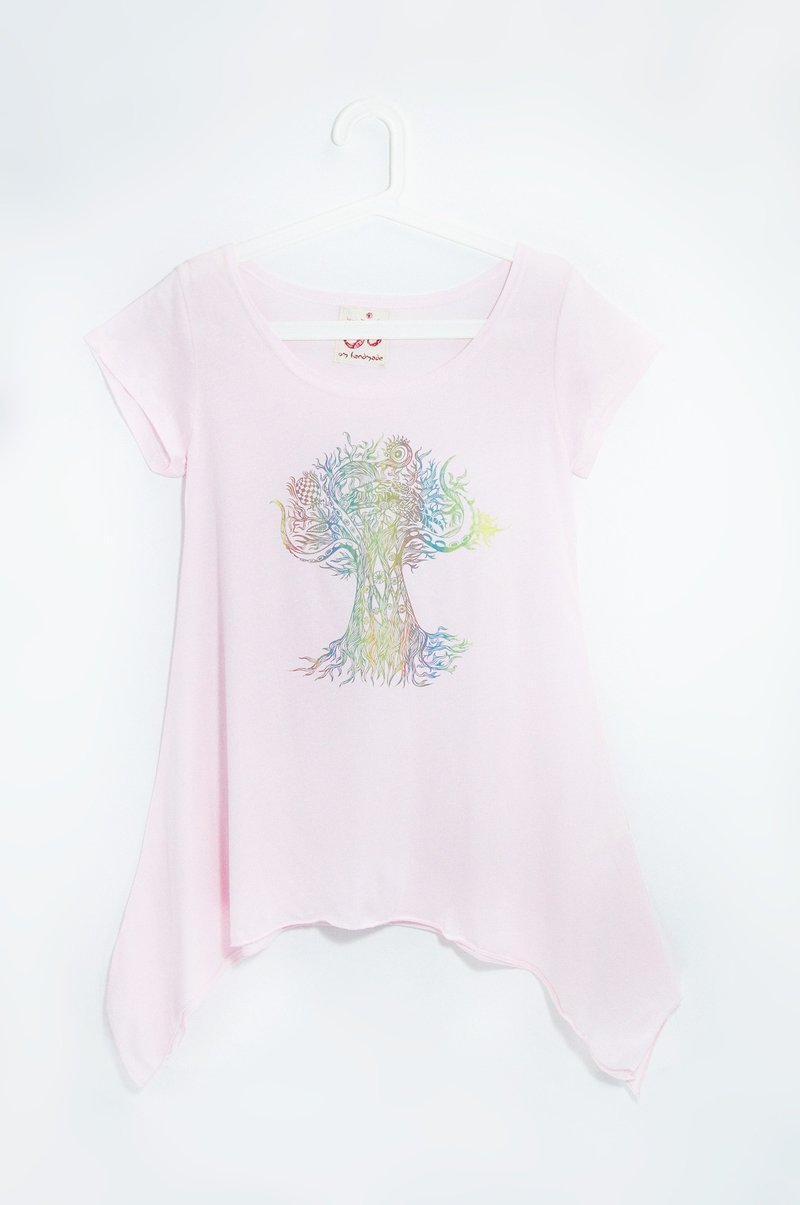 /七夕情人节礼物/女装手感伞状长版上衣 - 泰国疯狂树 ( 仅存一件 ) - 女装 T 恤 - 其他材质 粉红色