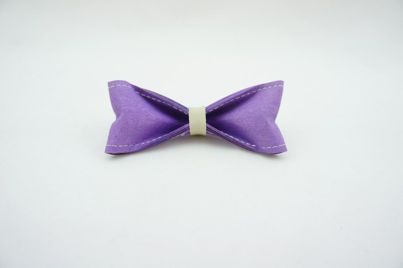 “Paper Bow Tie”纸领结 单色系列- No.224（紫）【圣诞礼物/圣诞风格穿搭/圣诞饰品/领带外首选】 - 领带/领带夹 - 纸 紫色