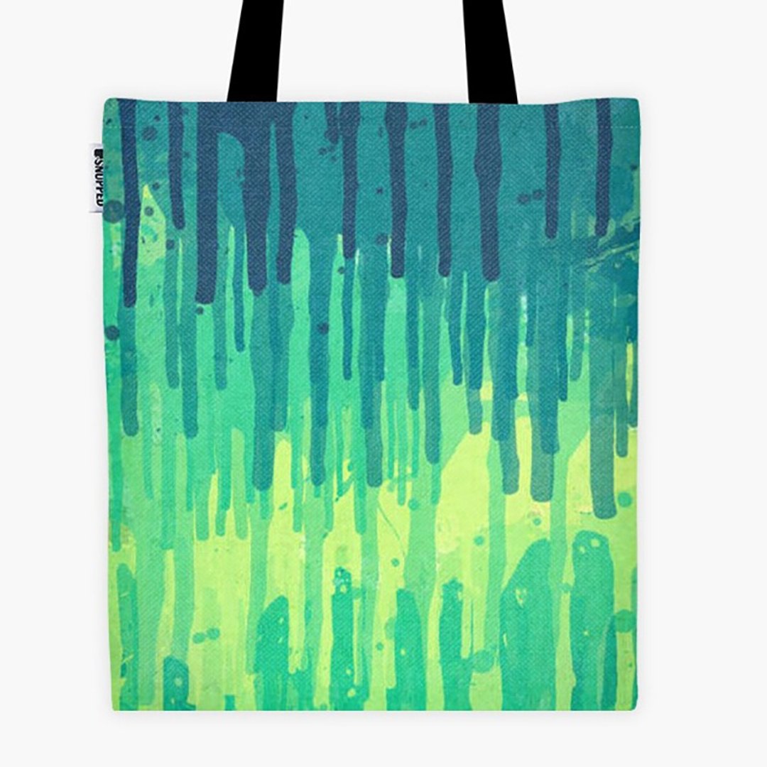 Filament - 帆布袋 - Green Grunge Color Splatter Graffiti Backstreet Wall Background - 侧背包/斜挎包 - 防水材质 