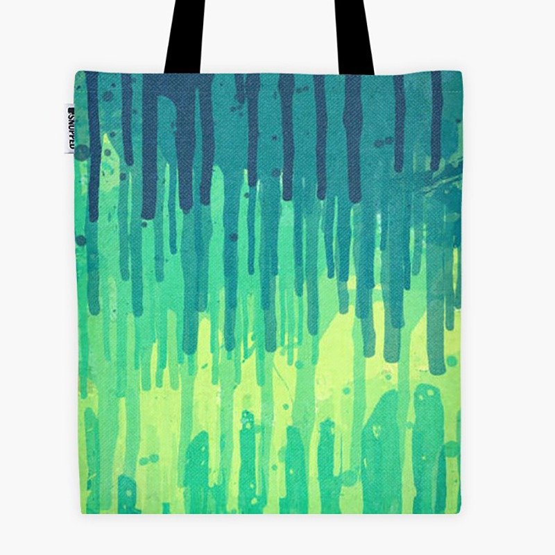 Filament - 帆布袋 - Green Grunge Color Splatter Graffiti Backstreet Wall Background - 侧背包/斜挎包 - 防水材质 