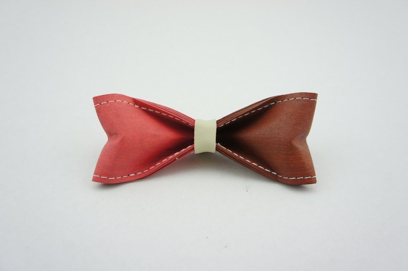 “Paper Bow Tie”纸 领结 双色系列- No.264（红棕粉）【圣诞礼物/圣诞风格穿搭/圣诞饰品/领带外首选】 - 领带/领带夹 - 防水材质 粉红色