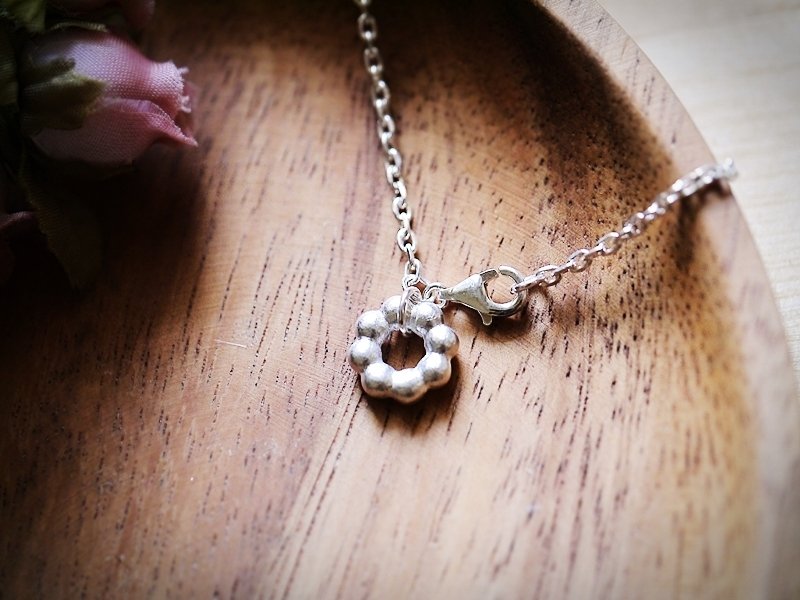 纯银**简单系列=甜甜圈+纯银手链**纯手作 - 手链/手环 - 纯银 银色