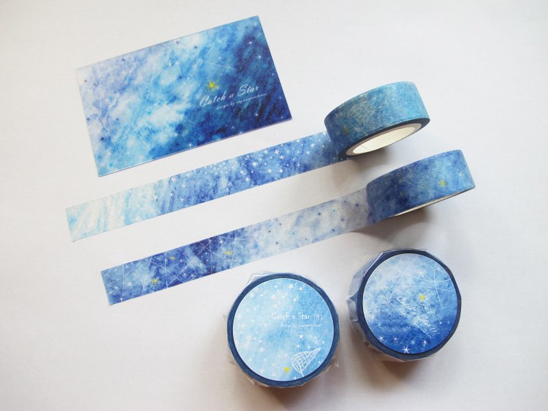 －Catch a Star－ 和纸胶带组 (每人限购2组以下) - 纸胶带 - 纸 蓝色