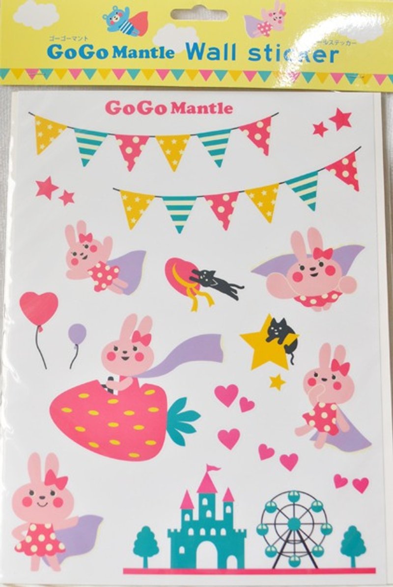 【日本Decole】GoGo Mantle系列 草莓兔造型壁贴 - 墙贴/壁贴 - 塑料 粉红色