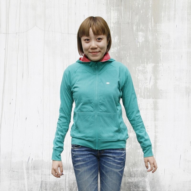 蘑菇mogu / 有机棉猪鼻子连帽外套 / 湖水绿 - 中性连帽卫衣/T 恤 - 棉．麻 绿色