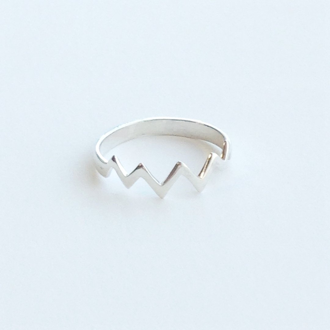 [Order production] ring / 950 silver zigzag design - 戒指 - 其他金属 灰色