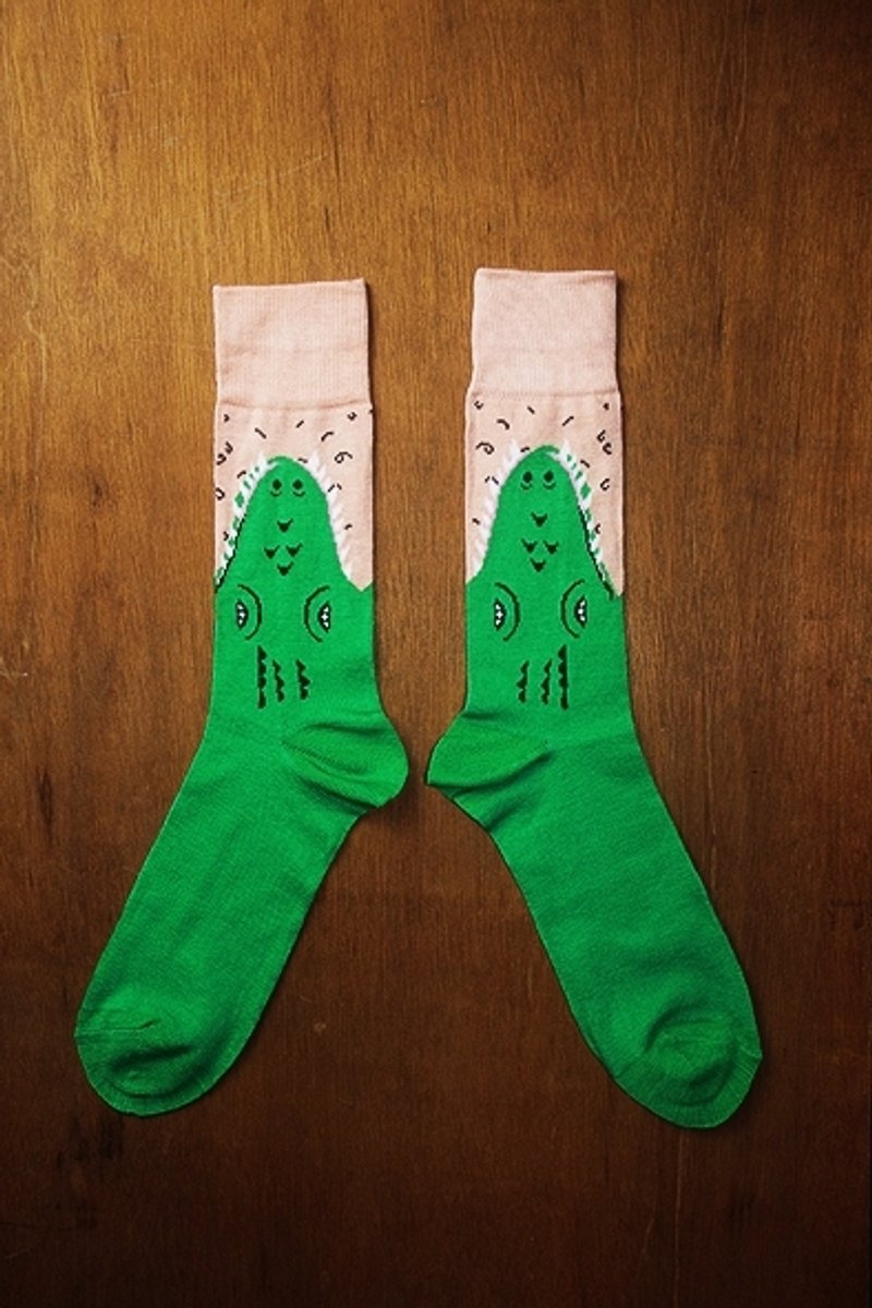 鳄鱼吃脚袜!!夏漪眺=knock your socks off !! - 袜子 - 其他材质 绿色