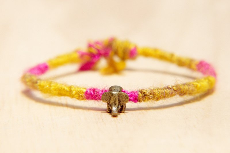 /七夕情人节礼物/手感缤纷色彩编织脚绳 / 脚环-动物大象好朋友 - 手链/手环 - 棉．麻 多色