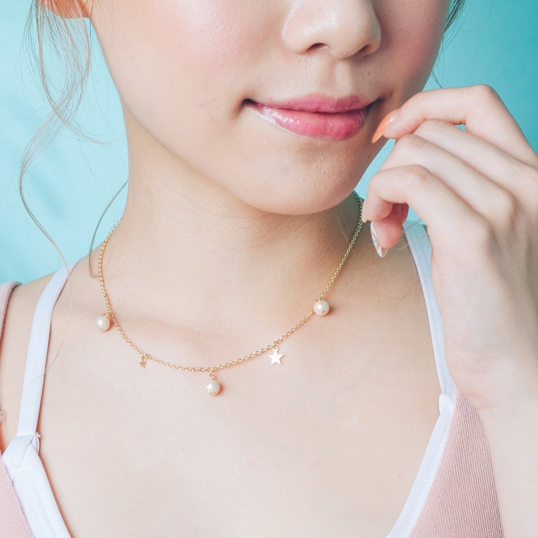 棉珍珠项链【Seen of Love棉珍珠设计款项链】 - 项链 - 其他金属 白色