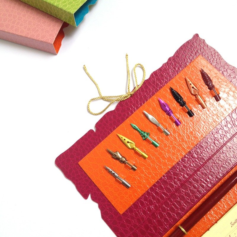 422C 意大利木杆沾水笔尖组-彩纹 | Francesco Rubinato - 蘸水笔 - 木头 多色