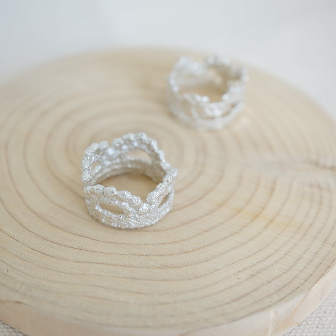[ Cami Handicraft ] 皇冠蕾丝戒指＃14 - 纯银款 - 戒指 - 其他金属 灰色