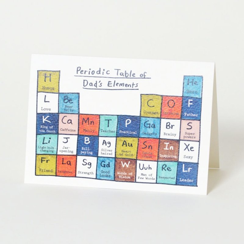 爸爸元素表 我爱爸爸卡 - 卡片/明信片 - 纸 多色
