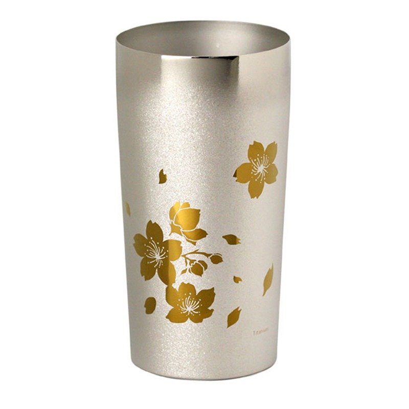 【日本制 Horie】钛爱生活系列-纯钛抗菌极致双层杯-樱花 - 其他杯子 - 其他金属 银色