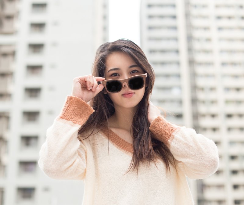 四目偏光实木太阳眼镜(牛皮眼镜盒) - 墨镜 - 木头 黑色