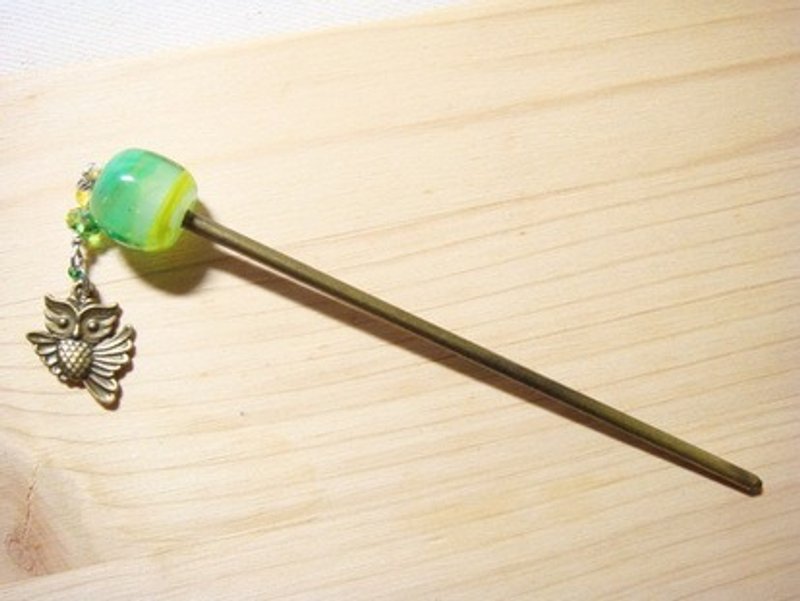 柚子林琉璃 - 发簪 -经典双混色 -  绿葡萄x芒果 - 发饰 - 玻璃 多色