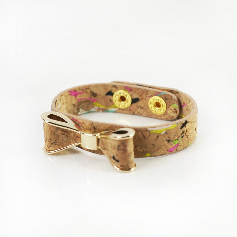 韩国CORCO 蝴蝶结手环(糖果蜜) - 手链/手环 - 木头 咖啡色