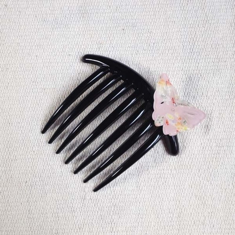 丹舞,凤蝶,法国梳,发梳,发插-粉 - 发饰 - 压克力 粉红色