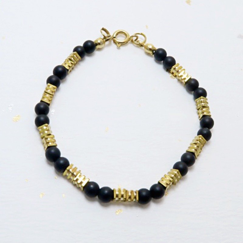 小摇滚 ◆black - 天然矿石 / 黄铜 /手链 手环 礼物定制设计 - 金工/饰品 - 其他材质 黑色