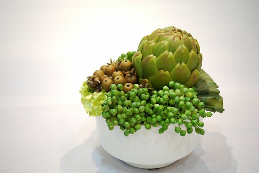 朝鲜蓟果实小品花饰 - 植栽/盆栽 - 其他材质 白色