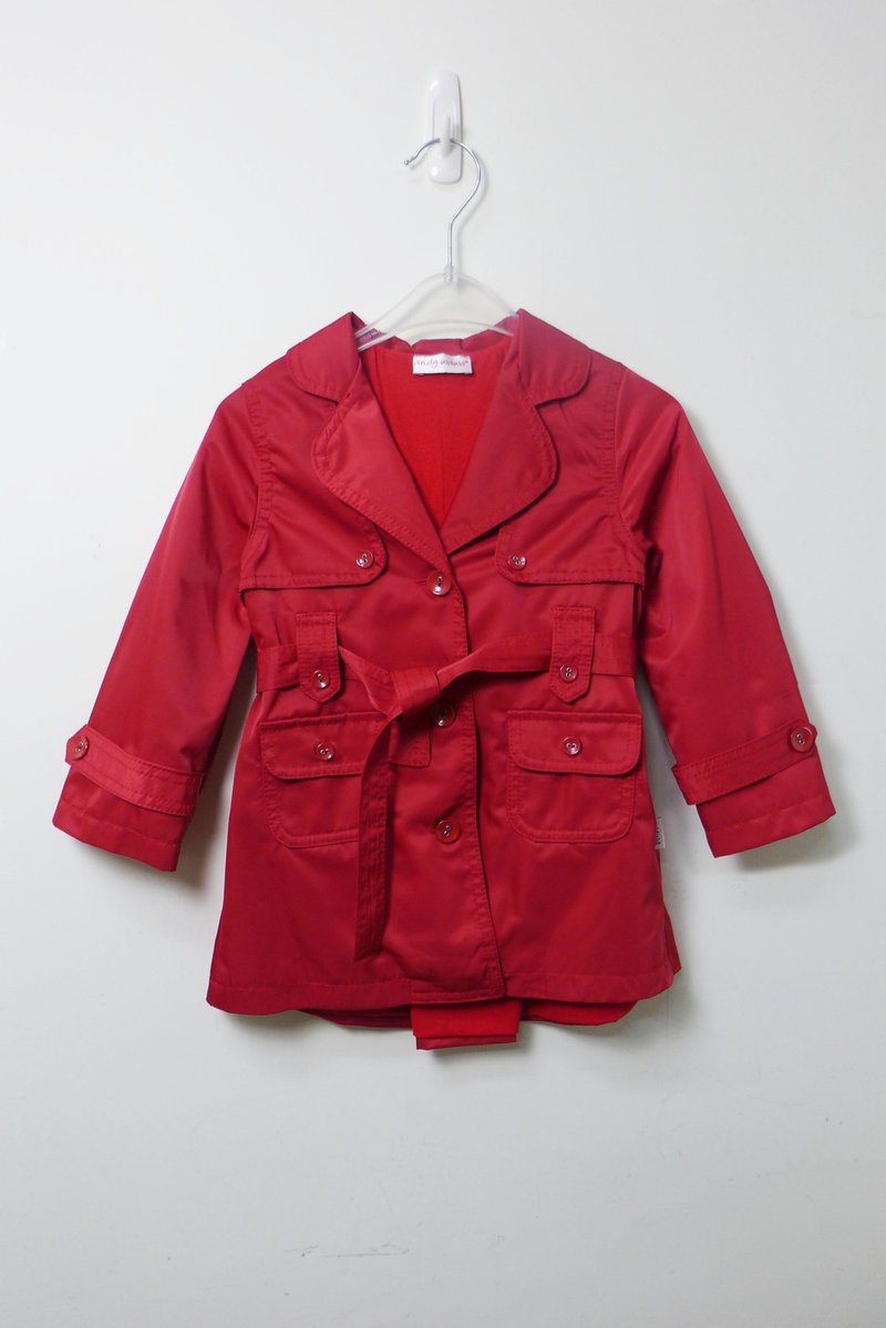 andywawa红色缎面风衣外套 - 其他 - 棉．麻 红色