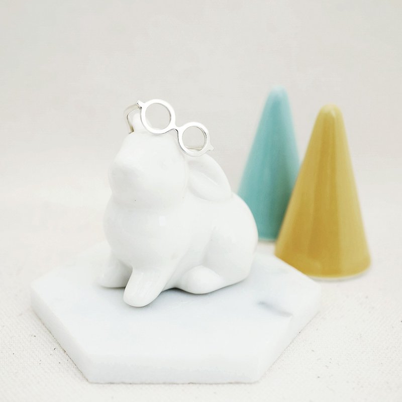 哈利波特圆框眼镜戒指 - 纯银款 - 戒指 - 纯银 银色