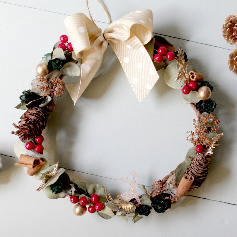 圣诞尤加利叶花圈 (20cm) - 摆饰 - 植物．花 绿色