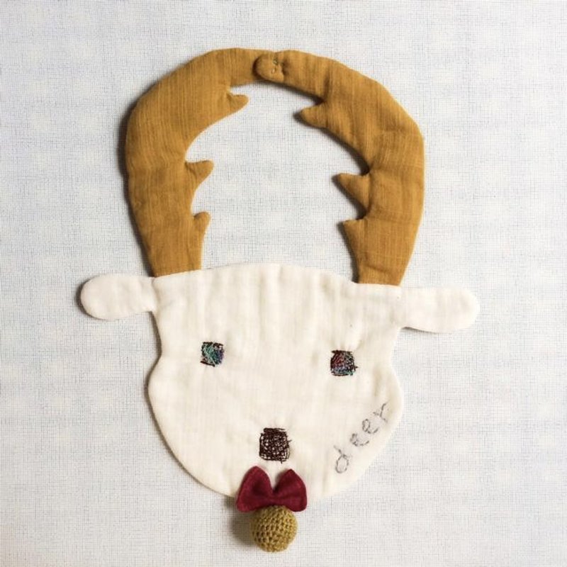 baby gift 麋鹿围兜 - 其他 - 棉．麻 白色