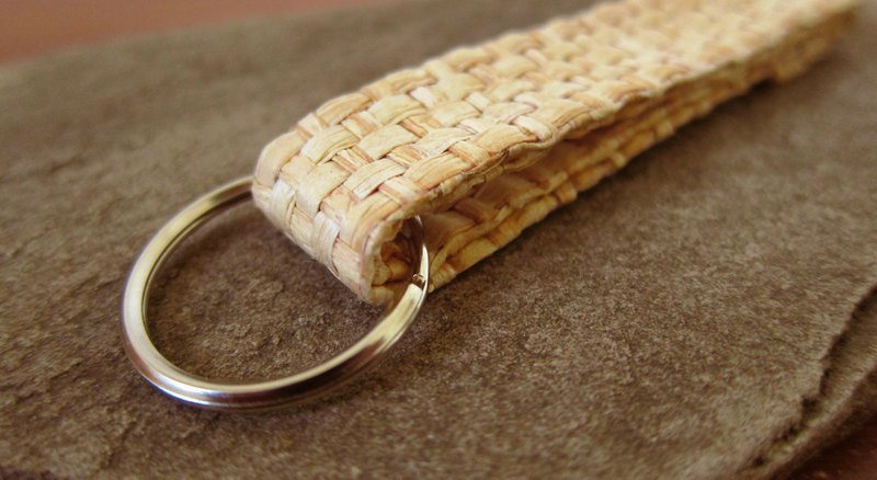 草编钥匙圈 - 吊饰 - 植物．花 金色