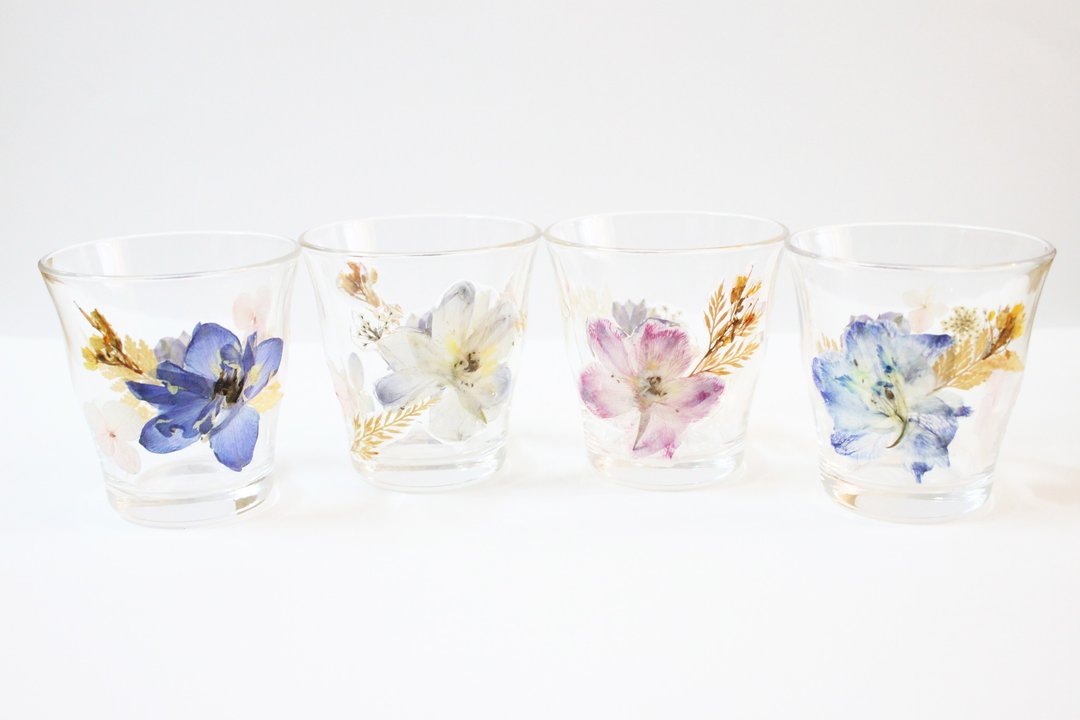 定制订单 - 押花日式酒杯/茶杯 无印良品杯子 - 茶具/茶杯 - 植物．花 多色